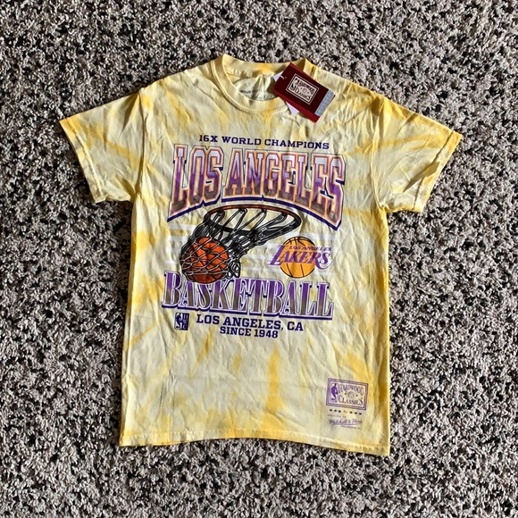 Mitchell & Ness Other - Mitchell & Ness Hardwood Classics Lakers 16x World Champions Tie Dye Tee Shirt S